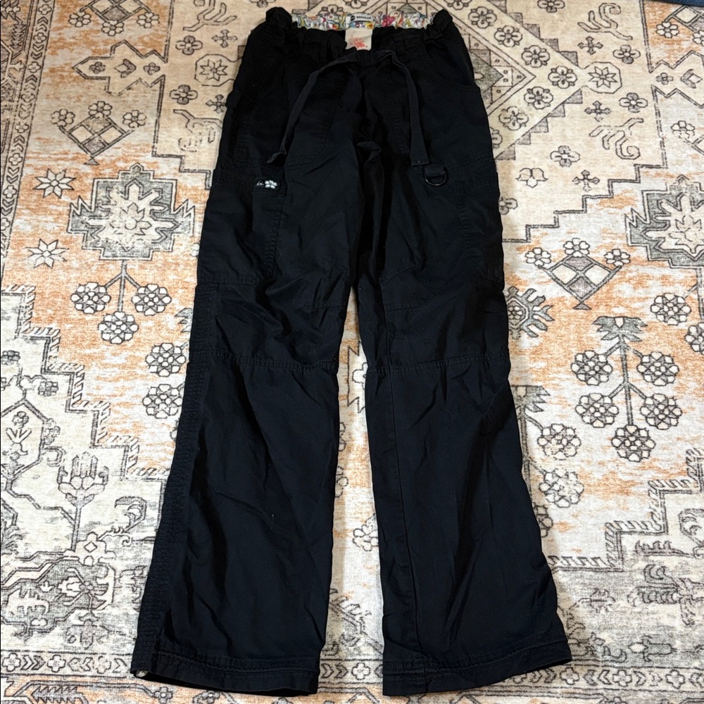 KOI XXS Lindsey black cargo scrub pants